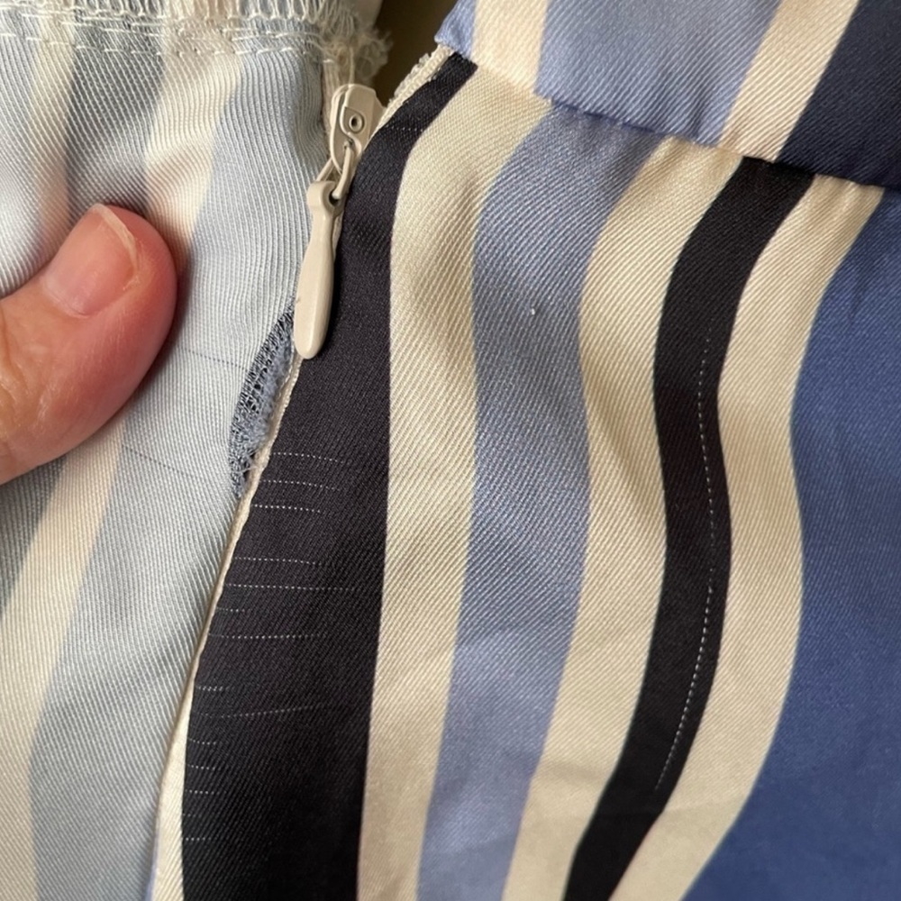 Zara Blue White Striped Wrap Lined Romper Size Small - Picture 16 of 16